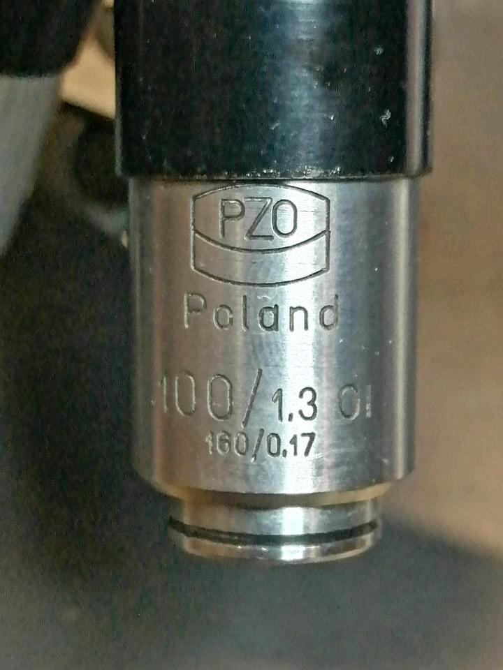MIKROSKOP PZ0 WARSZAWA S72 25537, Lampe mit Kabel FEHLT!!