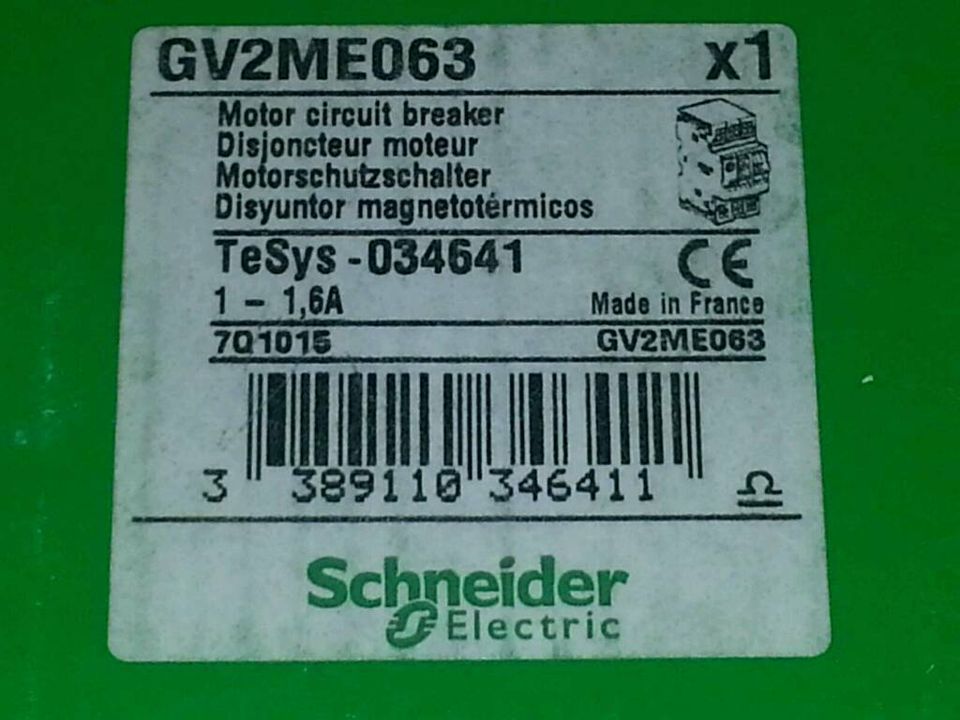 2x SCHNEIDER Electric GV2ME063,Motorschutzschalter, NEU & OVP!