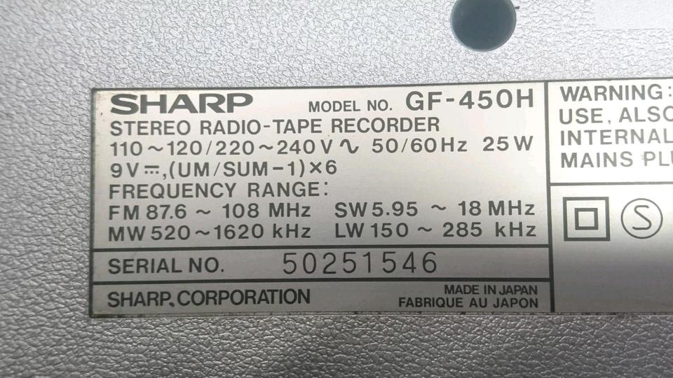 SHARP GF-450H, Doppelcassetten-Radio-Recorder