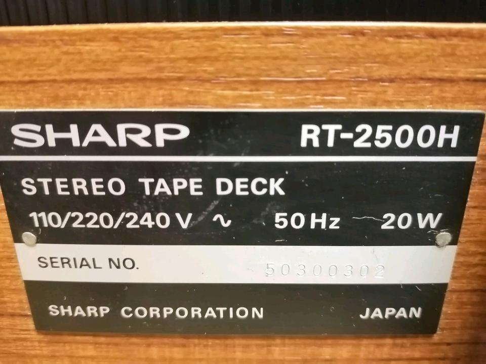 SHARP RT-2500H, Stereo Tape Deck/Cassetten-Recorder, DEFEKT!!!