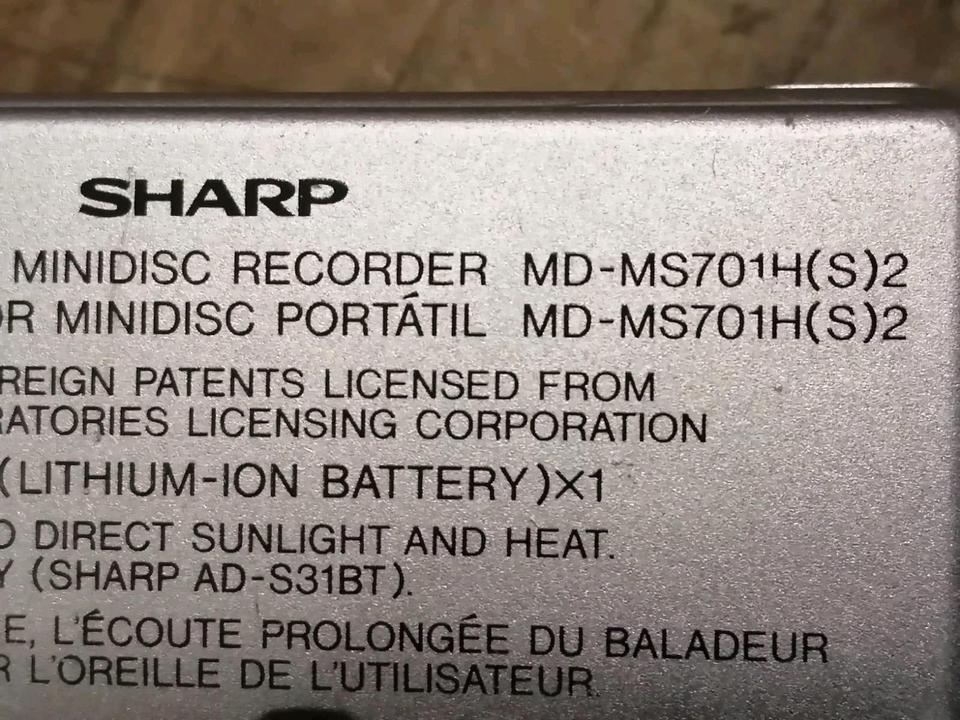 SHARP MD-MS701H, portabler Mini-Disc Recorder, DEFEKT!!!
