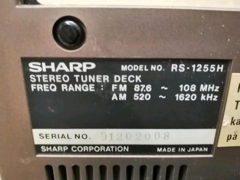 SHARP RS-1255H Stereo Tuner Deck + 2 Original-Boxen CP-1255H