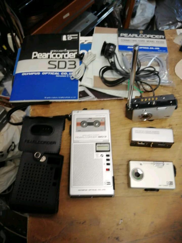 OLYMPUS Pearlcorder SD3, Micro-Cassettenrecorder, Zubehör, DEFEK!