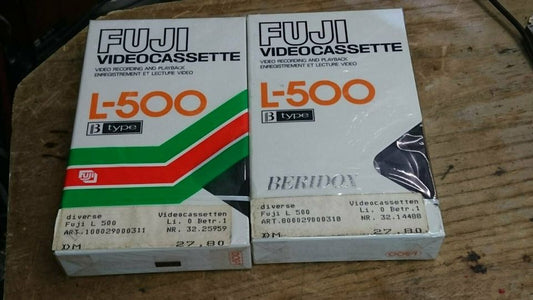 2x FUJI L 500 Btype für BETAMAX, Videocassetten, NEU & OVP!