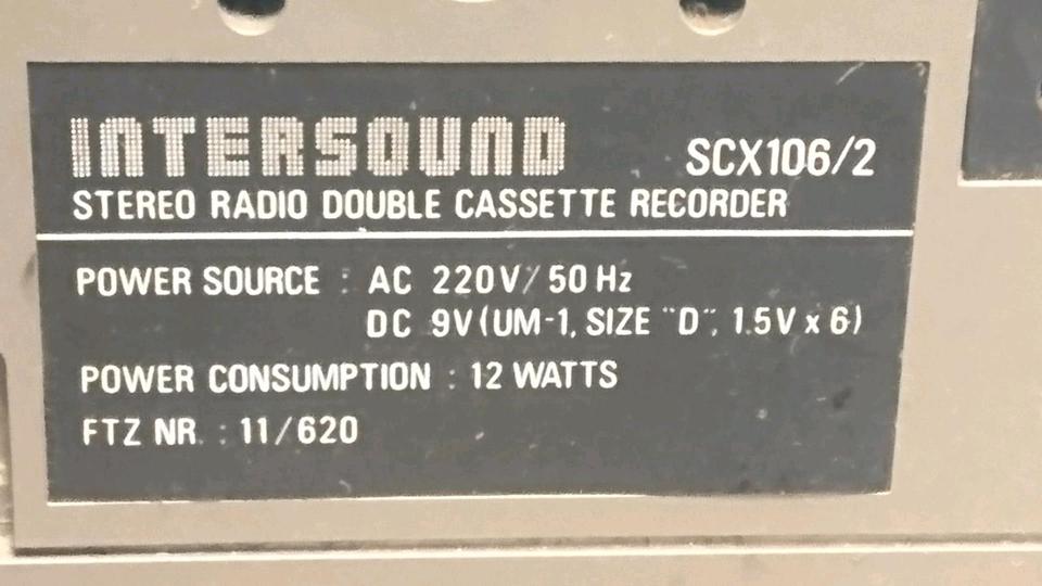 INTERSOUND SCX106/2, Doppelcassetten-Radio-Recorder, etwas DEFEK!