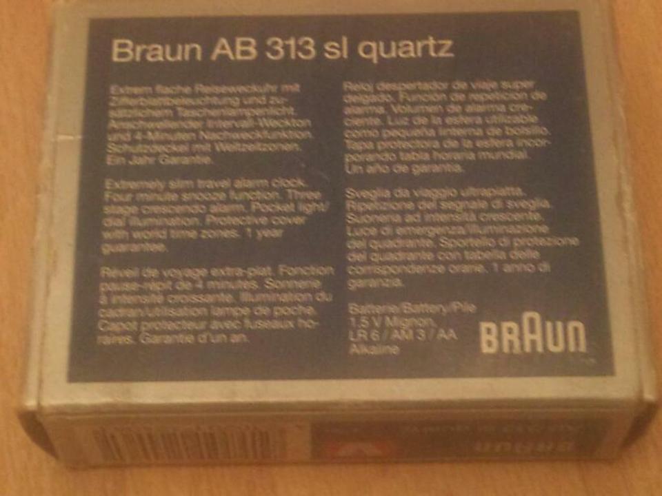 Quartz-Uhr BRAUN AB 313 sl, NEU & OVP!!