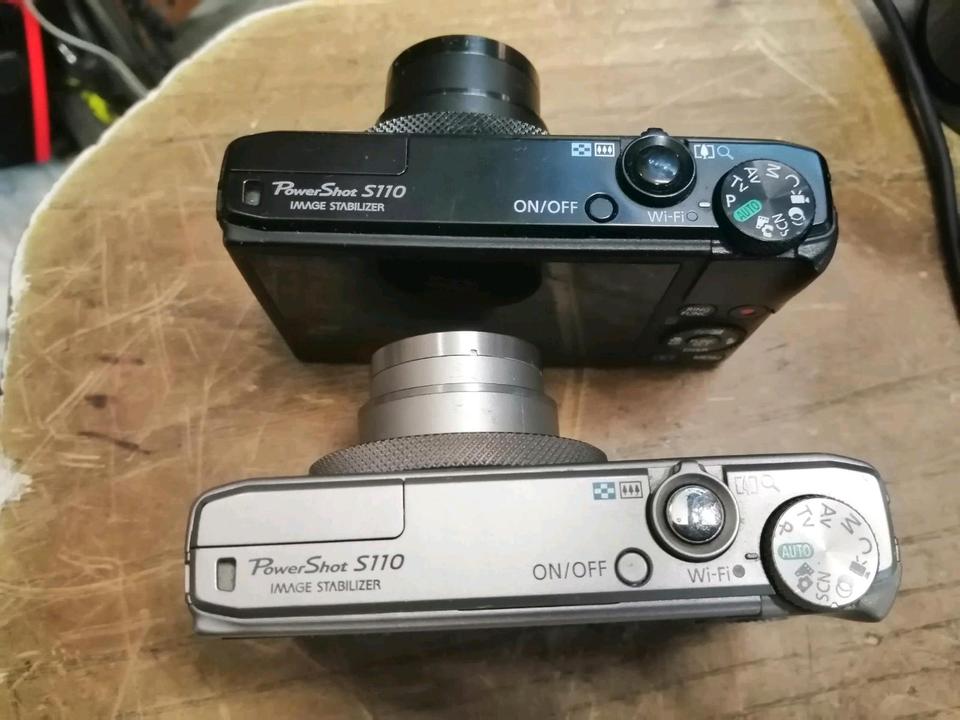 CANON POWERSHOT S110 (2 Stück) 1x silber, 1x schwarz, DEFEKT!!!