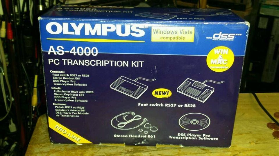 OLYMPUS AS-4000 PC Transcription KIT; NEU & OVP