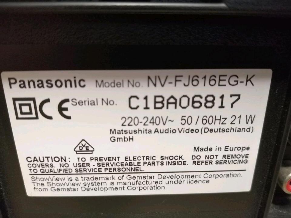 PANASONIC NV-FJ610EG-K, Videocassettenrecorder OHNE Fernbedienun!